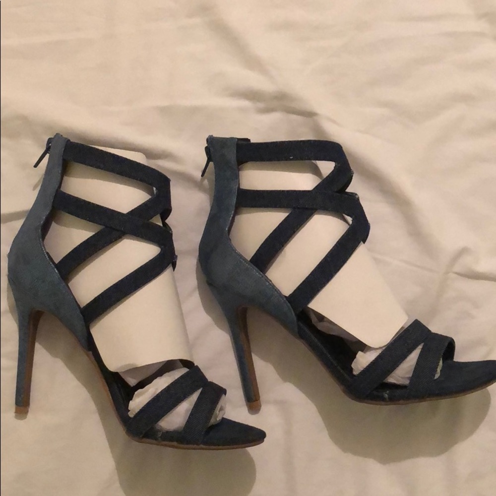 Jean high heels